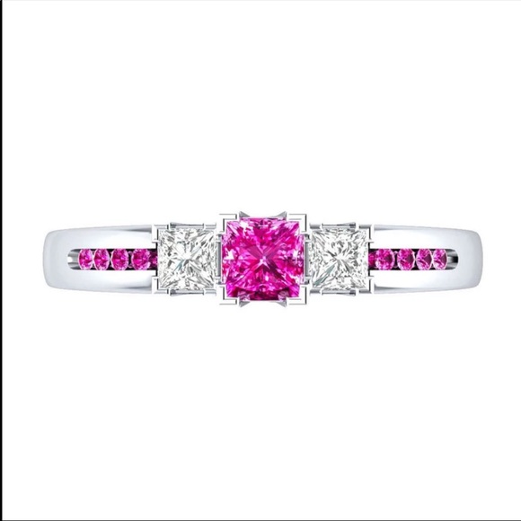 New Women 925 Silver Elegant Sapphire ladies Ring - Picture 2 of 3